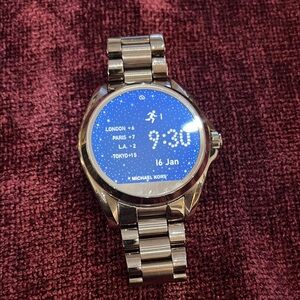 Michael Kors Silver Smartwatch with Blue Display